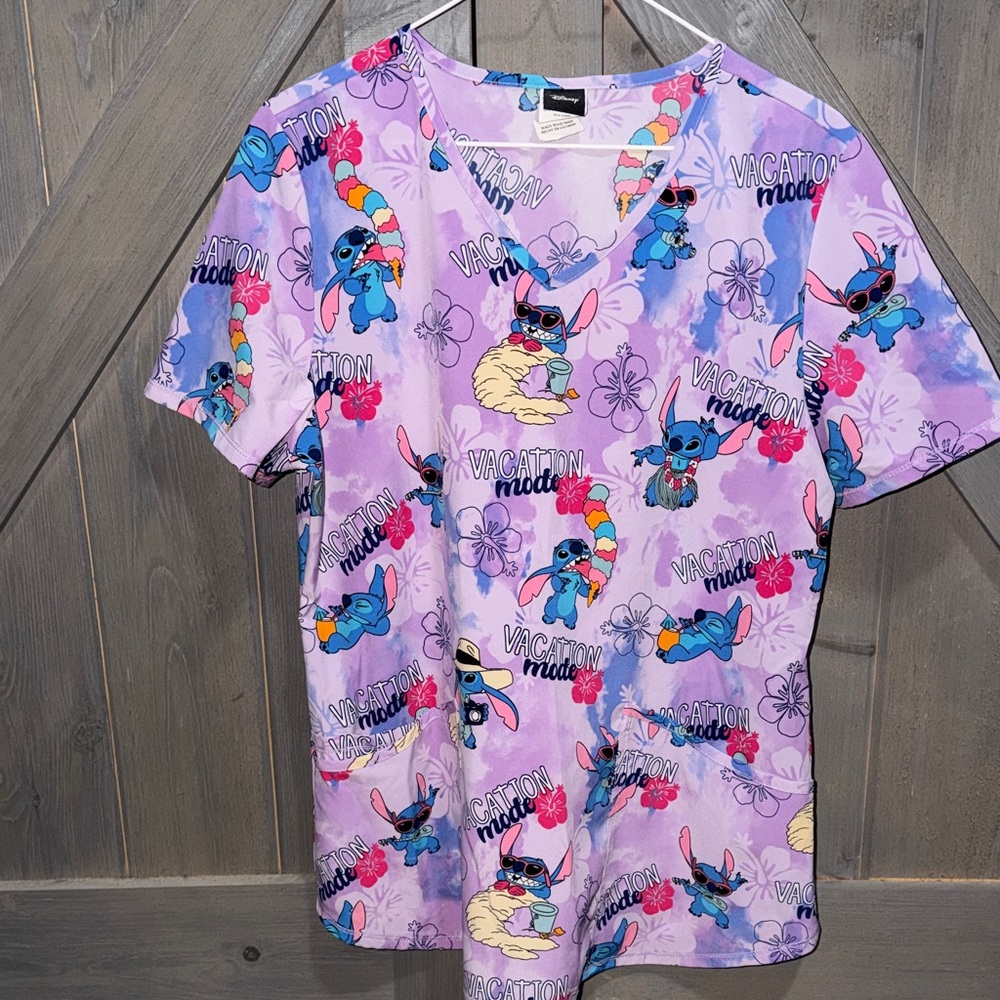 Disney Stitch Scrub Top